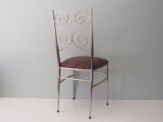 Brass Chair with New Upholstery, Italy, 1950s-UKG-1325747