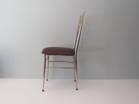 Brass Chair with New Upholstery, Italy, 1950s-UKG-1325747