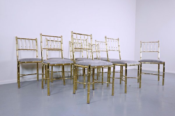 Brass Chairs, 1940s, Set of 10-FGA-990918