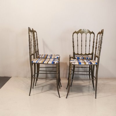 Brass Chairs by Giovanni Gaetano Descalzi, 1950s, Set of 4-JQO-1336371