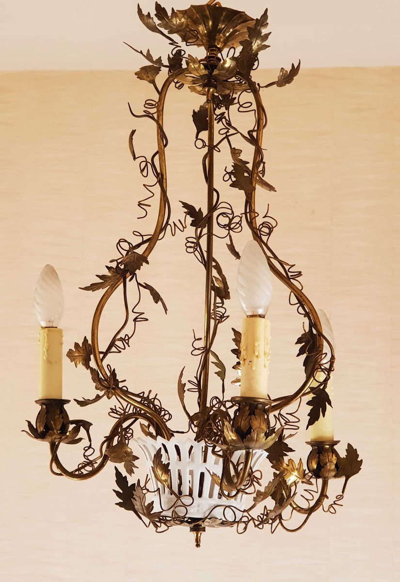 Brass Chandelier from Maison Baguès, 1960s