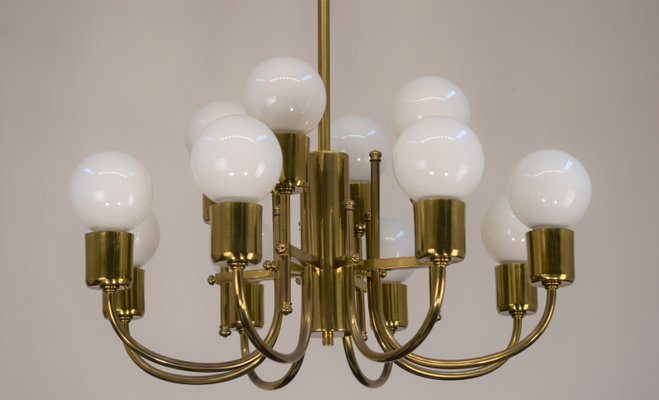 Brass Chandelier, Italy, 1960s-AOL-1359624