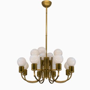 Brass Chandelier, Italy, 1960s-AOL-1359624