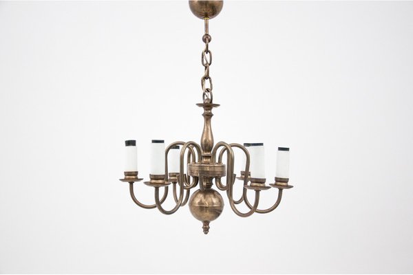 Brass Chandelier, Poland, 1950s-BXB-1304885