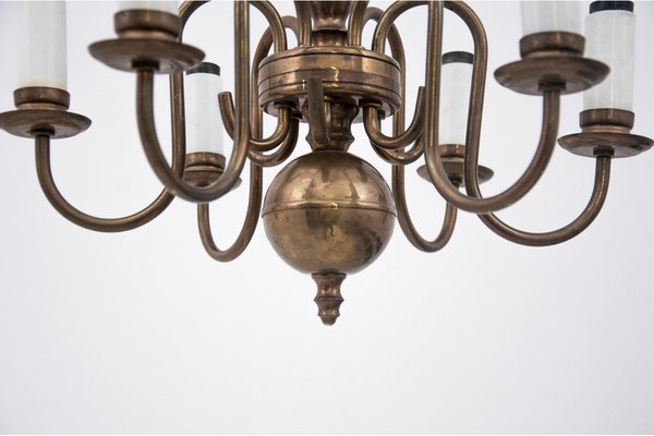 Brass Chandelier, Poland, 1950s-BXB-1304885