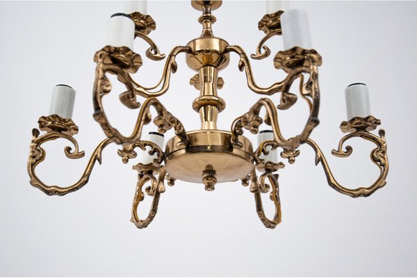 Brass Chandelier, Poland, 1950s-BXB-1304877