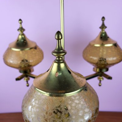 Brass Chandelier with Shades, Norway, 1960s-ZPB-1760205