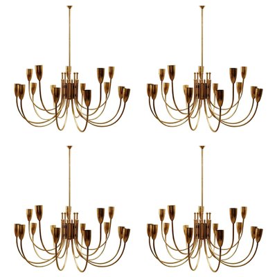 Brass Chandeliers, 1970s, Set of 2-FGA-923534