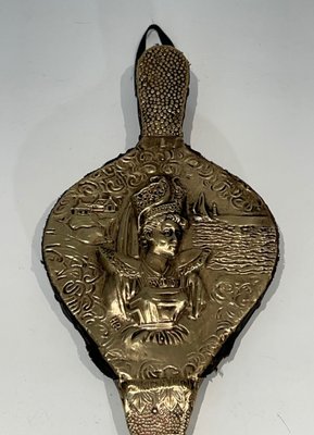 Brass Chimney Bellows with Woman Motif, 1890s-BA-1784745