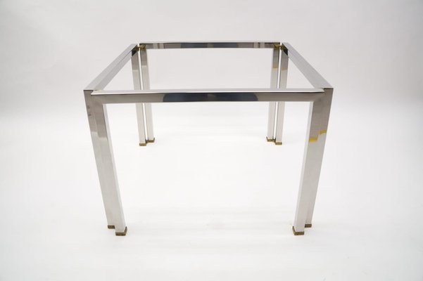 Brass, Chrome and Glass T28 Coffee Tables by Peter Ghyczy, 1970s, Set of 2-KQB-1401160