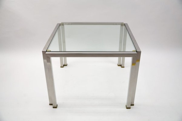 Brass, Chrome and Glass T28 Coffee Tables by Peter Ghyczy, 1970s, Set of 2-KQB-1401160