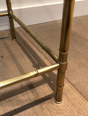 Brass Coffee Table in the style of Jacques Adnet, 1970s-BA-1458011