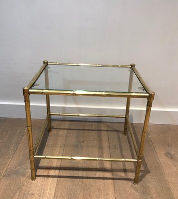 Brass Coffee Table in the style of Jacques Adnet, 1970s-BA-1458011