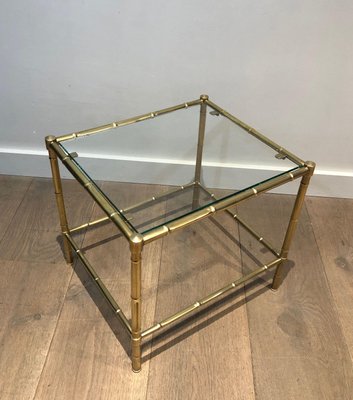 Brass Coffee Table in the style of Jacques Adnet, 1970s-BA-1458011