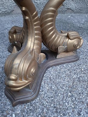 Brass Coffee Table on Carp Legs, 1970s-OHK-864311