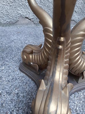 Brass Coffee Table on Carp Legs, 1970s-OHK-864311