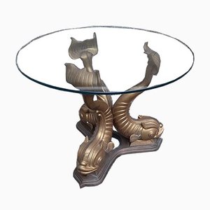 Brass Coffee Table on Carp Legs, 1970s-OHK-864311