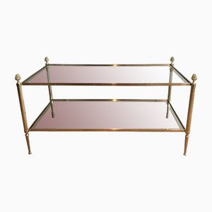 Brass Coffee Table with Double Tray from Maison Baguès, 1940s-BA-1738184