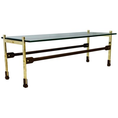 Brass Coffee Table with Glass Top-FGA-923801