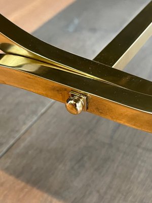 Brass Coffee Table with Marble Tray from Maison Jansen, 1940s-BA-1694746