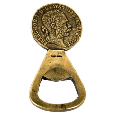 Brass Coin Bottle Opener by Carl Auböck for Werkstätte Carl Auböck, Austria, 1950s-SPD-950953