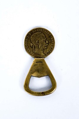 Brass Coin Bottle Opener by Carl Auböck for Werkstätte Carl Auböck, Austria, 1950s-SPD-950953