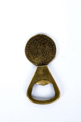 Brass Coin Bottle Opener by Carl Auböck for Werkstätte Carl Auböck, Austria, 1950s-SPD-950953