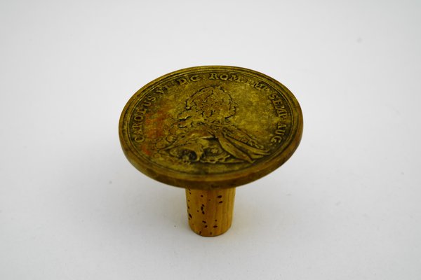 Brass Coin Bottle Stopper by Carl Auböck, Austria, 1950s-SPD-1017490