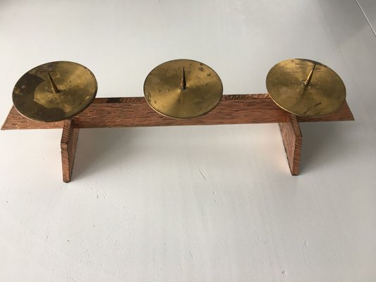 Brass & Copper Candlestick, 1950s-WQQ-894354