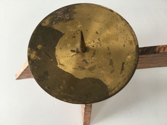 Brass & Copper Candlestick, 1950s-WQQ-894354