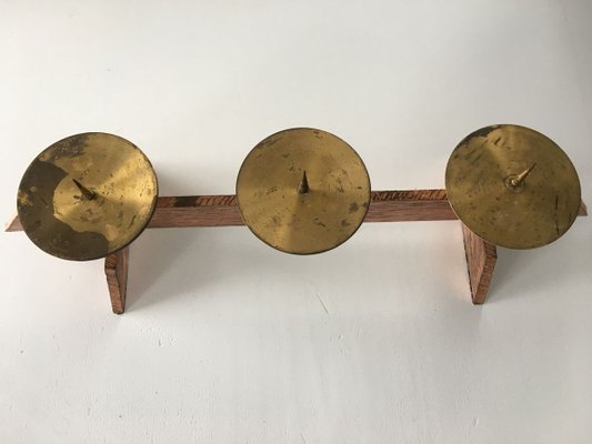 Brass & Copper Candlestick, 1950s-WQQ-894354