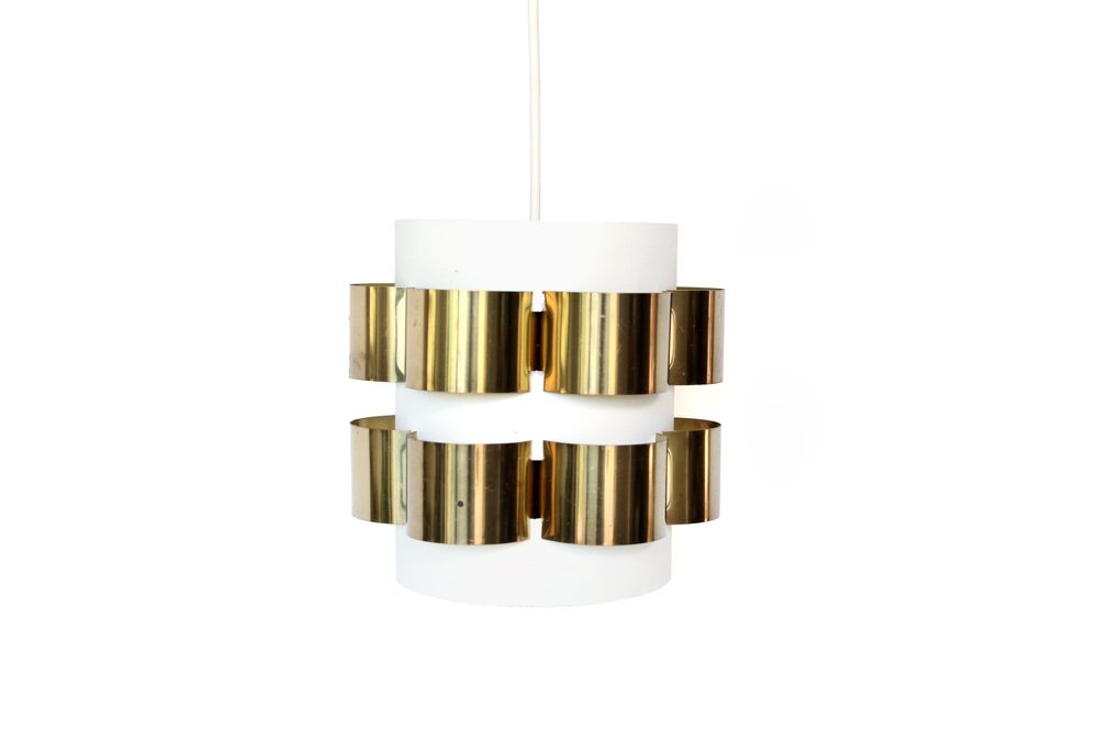 Brass Coronell Hanging Lamp by Werner Schou, 1960s