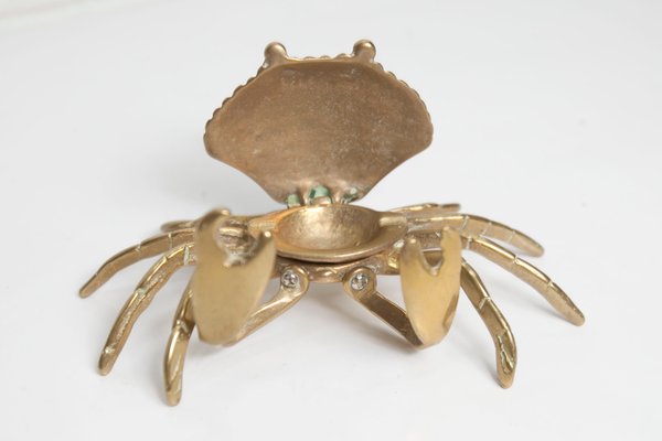 Brass Crab Ashtray, 1960s-VQY-1999931