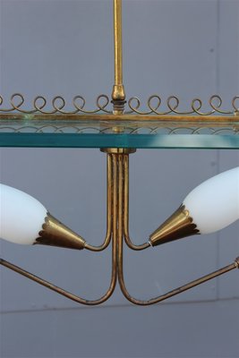 Brass & Crystal Ceiling Lamp by Pietro Chiesa for Fontana Arte, 1940s-EH-594925