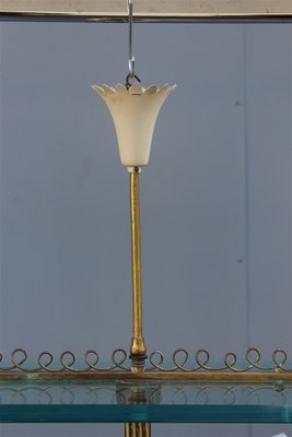 Brass & Crystal Ceiling Lamp by Pietro Chiesa for Fontana Arte, 1940s-EH-594925