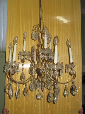 Brass & Crystal Chandelier-CDG-1178360