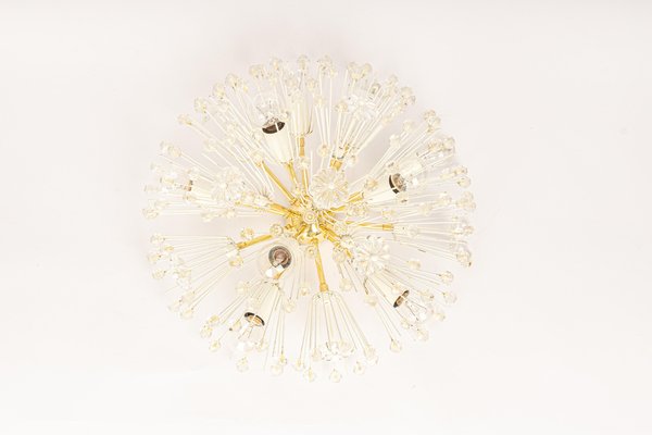 Brass & Crystal Flush Mount by Emil Stejnar for Rupert Nikoll, Austria, 1960s-UGR-1176014