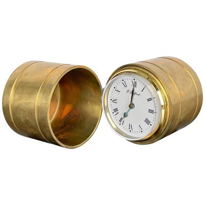 Brass Cylindric Table Clock by Ferdinando Loffredo, Italy, 1970s-LYQ-1171503