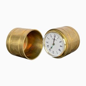 Brass Cylindric Table Clock by Ferdinando Loffredo, Italy, 1970s-LYQ-1171503