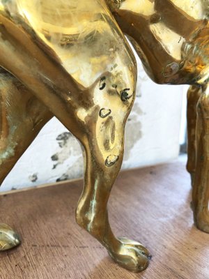 Brass Dog Statuettes, 1960s, Set of 2-LCU-689373