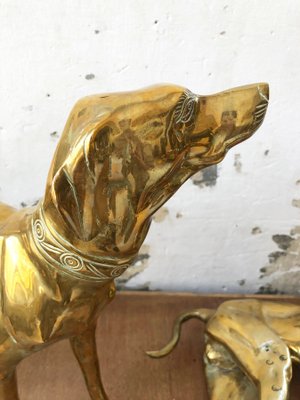 Brass Dog Statuettes, 1960s, Set of 2-LCU-689373