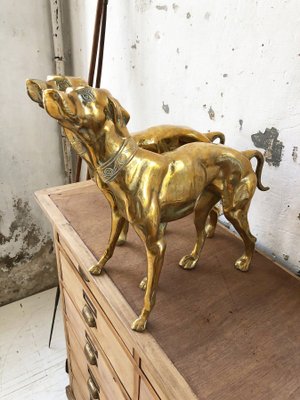 Brass Dog Statuettes, 1960s, Set of 2-LCU-689373