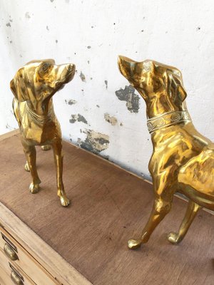 Brass Dog Statuettes, 1960s, Set of 2-LCU-689373