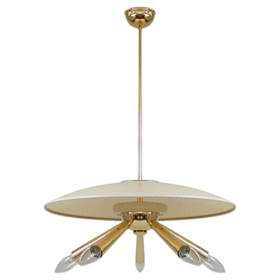 Brass Dome 5-Light Pendant, Italy, 1950s-OE-1388197