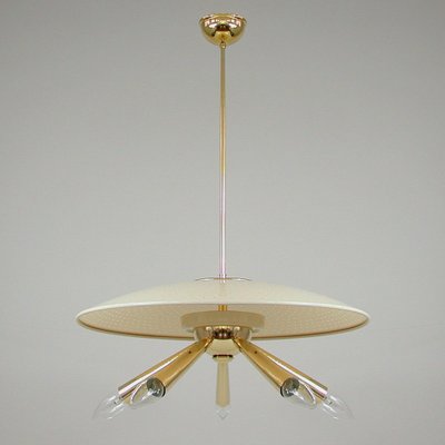 Brass Dome 5-Light Pendant, Italy, 1950s-OE-1388197