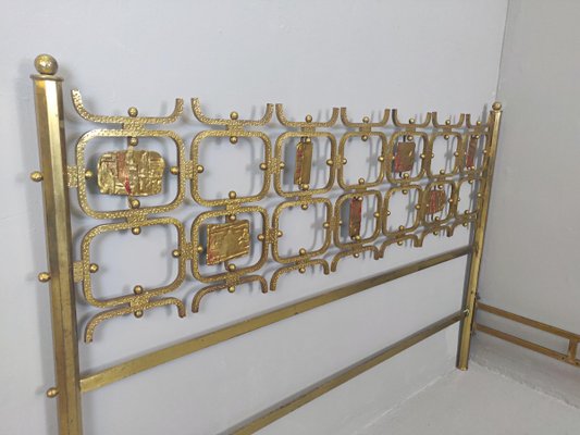 Brass Double Bed by Osvaldo Borsani, Italy, 1960s-FGA-923419