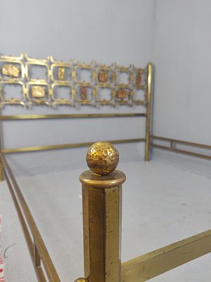 Brass Double Bed by Osvaldo Borsani, Italy, 1960s-FGA-923419