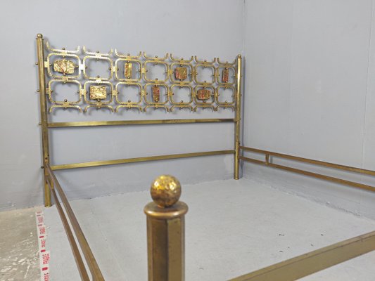 Brass Double Bed by Osvaldo Borsani, Italy, 1960s-FGA-923419