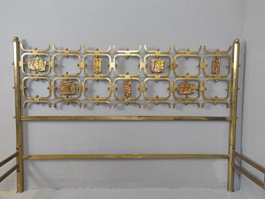 Brass Double Bed by Osvaldo Borsani, Italy, 1960s-FGA-923419