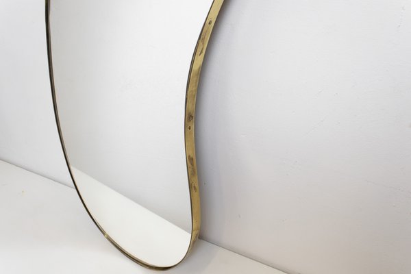 Brass Edge Fagolo Mirror, 1950s-LMR-1299587